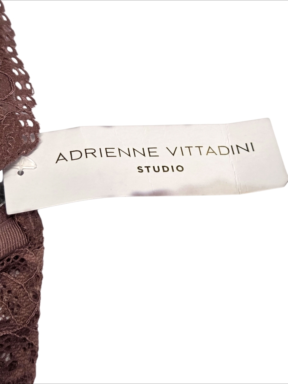 Adrienne Vittadini Studio Scalloped Lace Bralette Mocha Size M NWT Coquette BoHo - Picture 4 of 8